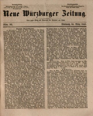 Neue Würzburger Zeitung Mittwoch 24. März 1841