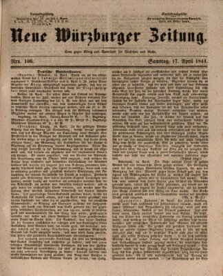 Neue Würzburger Zeitung Samstag 17. April 1841