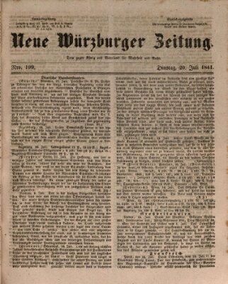 Neue Würzburger Zeitung Dienstag 20. Juli 1841