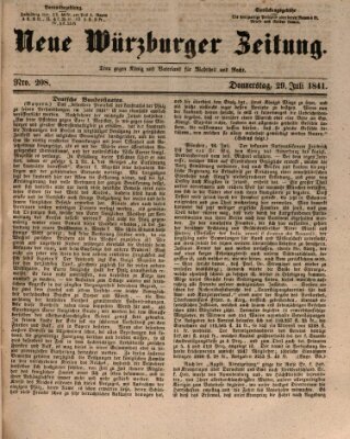 Neue Würzburger Zeitung Donnerstag 29. Juli 1841