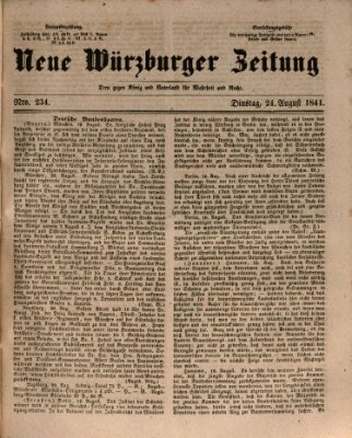 Neue Würzburger Zeitung Dienstag 24. August 1841