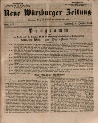 Neue Würzburger Zeitung Mittwoch 6. Oktober 1841
