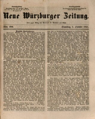 Neue Würzburger Zeitung Samstag 9. Oktober 1841