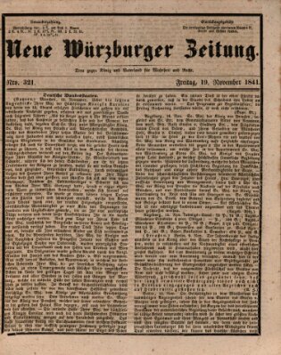 Neue Würzburger Zeitung Freitag 19. November 1841