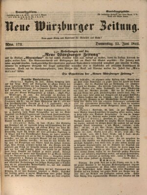 Neue Würzburger Zeitung Donnerstag 23. Juni 1842