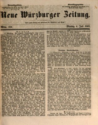 Neue Würzburger Zeitung Montag 4. Juli 1842