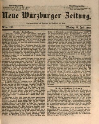 Neue Würzburger Zeitung Montag 11. Juli 1842