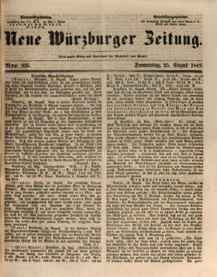 Neue Würzburger Zeitung Donnerstag 25. August 1842