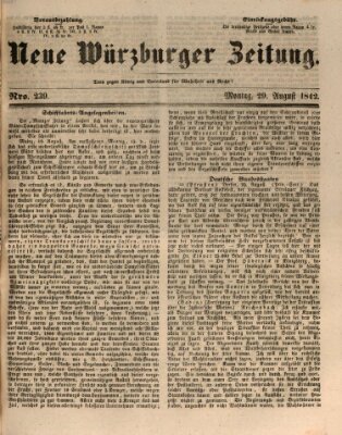 Neue Würzburger Zeitung Montag 29. August 1842