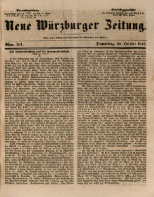 Neue Würzburger Zeitung Donnerstag 20. Oktober 1842