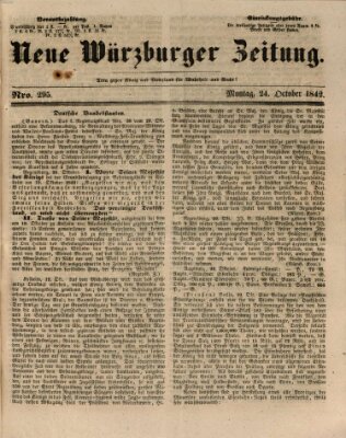 Neue Würzburger Zeitung Montag 24. Oktober 1842