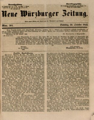 Neue Würzburger Zeitung Sonntag 30. Oktober 1842