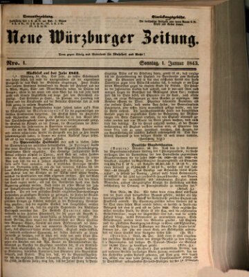 Neue Würzburger Zeitung Sonntag 1. Januar 1843
