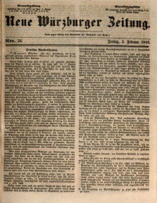 Neue Würzburger Zeitung Freitag 3. Februar 1843