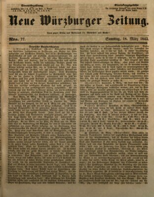 Neue Würzburger Zeitung Samstag 18. März 1843
