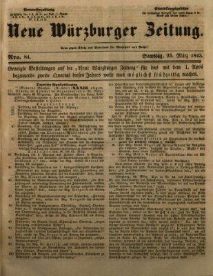 Neue Würzburger Zeitung Samstag 25. März 1843