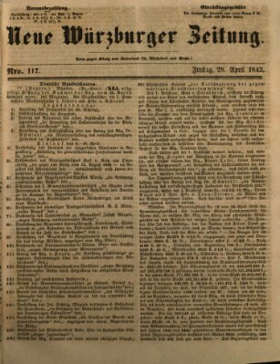 Neue Würzburger Zeitung Freitag 28. April 1843
