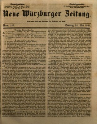 Neue Würzburger Zeitung Sonntag 21. Mai 1843