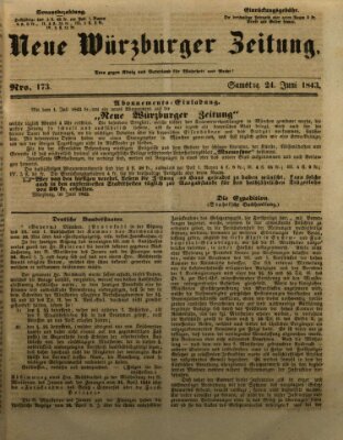 Neue Würzburger Zeitung Samstag 24. Juni 1843