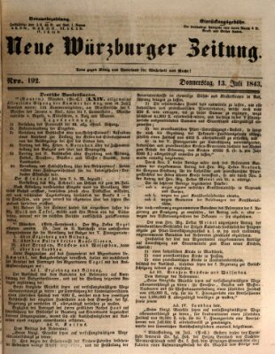 Neue Würzburger Zeitung Donnerstag 13. Juli 1843