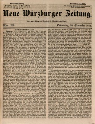 Neue Würzburger Zeitung Donnerstag 28. September 1843