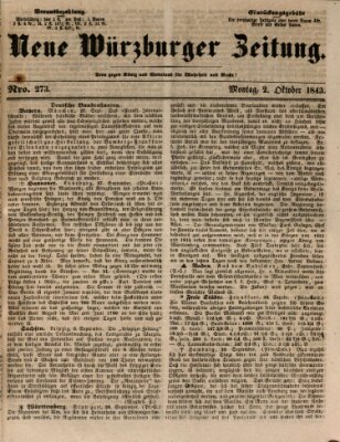 Neue Würzburger Zeitung Montag 2. Oktober 1843