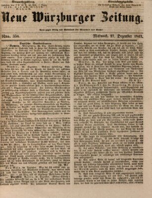 Neue Würzburger Zeitung Mittwoch 27. Dezember 1843