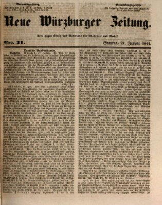 Neue Würzburger Zeitung Sonntag 21. Januar 1844