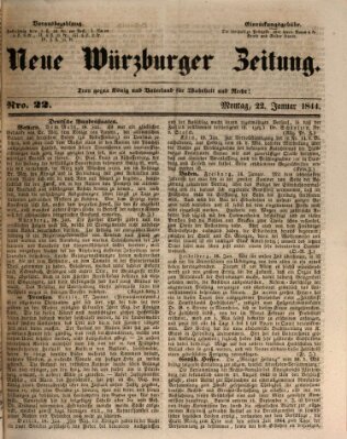 Neue Würzburger Zeitung Montag 22. Januar 1844