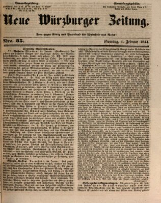 Neue Würzburger Zeitung Sonntag 4. Februar 1844