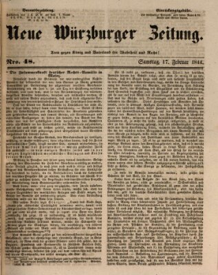 Neue Würzburger Zeitung Samstag 17. Februar 1844