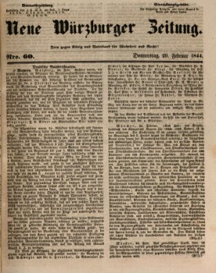 Neue Würzburger Zeitung Donnerstag 29. Februar 1844