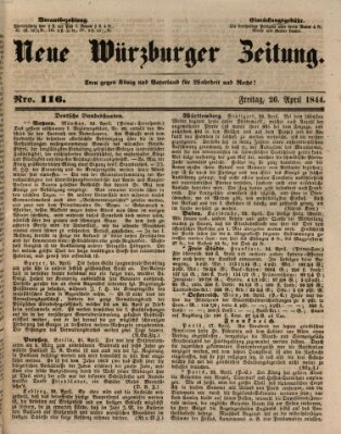 Neue Würzburger Zeitung Freitag 26. April 1844