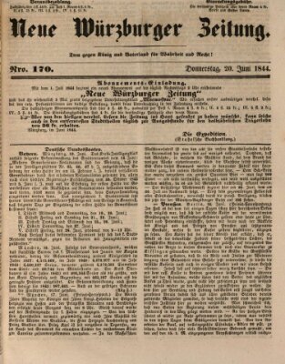 Neue Würzburger Zeitung Donnerstag 20. Juni 1844