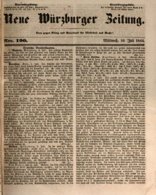 Neue Würzburger Zeitung Mittwoch 10. Juli 1844