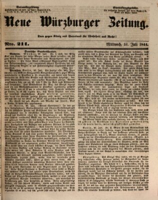 Neue Würzburger Zeitung Mittwoch 31. Juli 1844