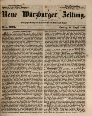 Neue Würzburger Zeitung Sonntag 11. August 1844