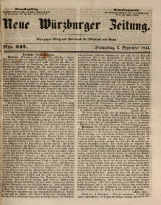 Neue Würzburger Zeitung Donnerstag 5. September 1844