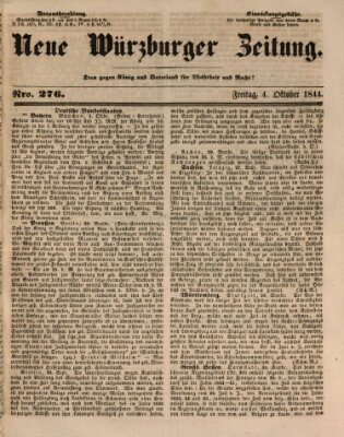 Neue Würzburger Zeitung Freitag 4. Oktober 1844