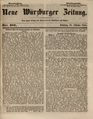 Neue Würzburger Zeitung Dienstag 15. Oktober 1844