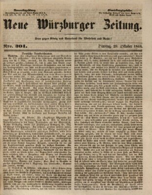 Neue Würzburger Zeitung Dienstag 29. Oktober 1844