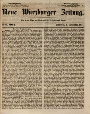 Neue Würzburger Zeitung Samstag 2. November 1844