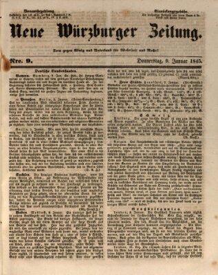 Neue Würzburger Zeitung Donnerstag 9. Januar 1845