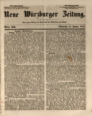 Neue Würzburger Zeitung Mittwoch 15. Januar 1845