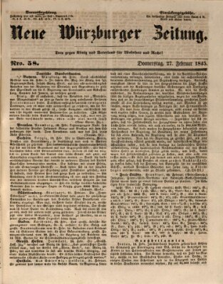 Neue Würzburger Zeitung Donnerstag 27. Februar 1845