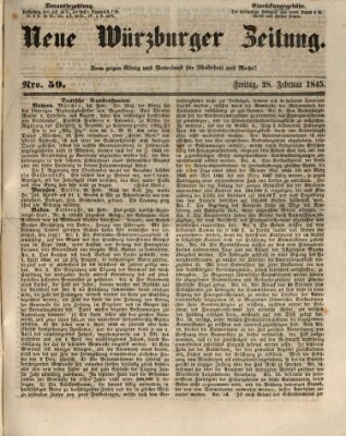 Neue Würzburger Zeitung Freitag 28. Februar 1845