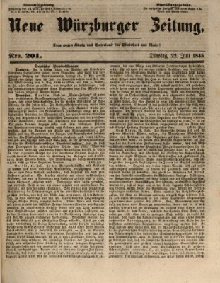 Neue Würzburger Zeitung Dienstag 22. Juli 1845