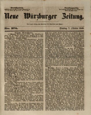 Neue Würzburger Zeitung Dienstag 7. Oktober 1845