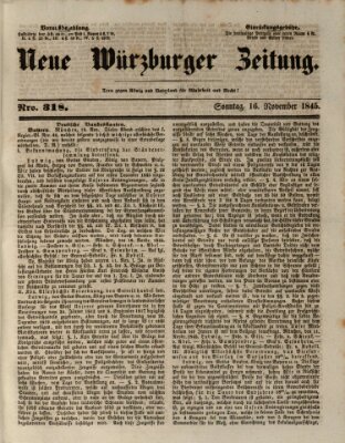 Neue Würzburger Zeitung Sonntag 16. November 1845