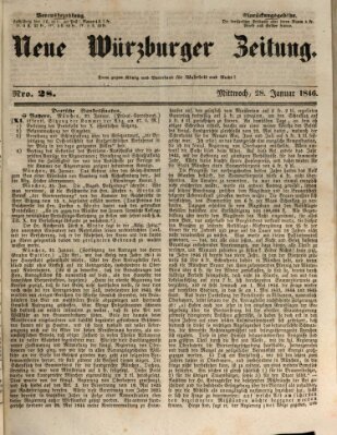 Neue Würzburger Zeitung Mittwoch 28. Januar 1846